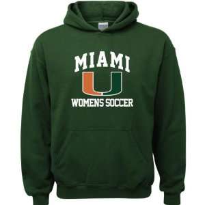 Miami Hurricanes Forest Green Youth Womens Soccer Arch Hooded 