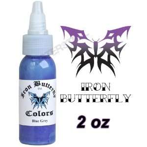  Iron Butterfly Tattoo Ink 2 OZ Blue Grey Pigment NEW NR Health 