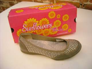 Skechers TAUPE STUD Be Mine Skimmer Flats SHOES 7 NEW  
