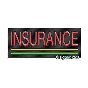  Insurance Neon Sign, Background MaterialClear Plexiglass 