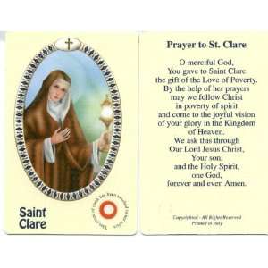  Saint/St Clare Relic Holy Card Patron Saint of Ireland and 