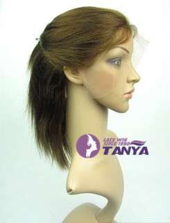   Lace Wig  Yaki Straight 4# Brown Color   100% Remy Human Hair  