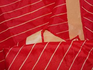 Vtg ROBINSON GOLLUBER Scarf Poly Handkerchief LINES RED  