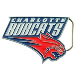 Charlotte Bobcats Pewter Team Logo Belt Buckle:  Sports 