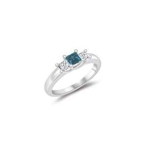  0.22 Cts Blue Diamond & 0.28 Cts White Diamond Ring in 14K 