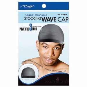  Magic Stocking Wave Cap Pack 2 Caps Black Hair Du Rag 