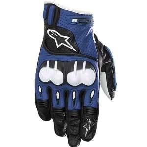   Octane S Moto Mens Leather Street Racing Motorcycle Gloves   Blue