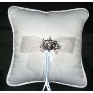  White Coach Pillow with Blue Accents