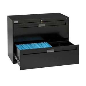   Fixed Front Lateral File Cabinet 42W X 28H   Black