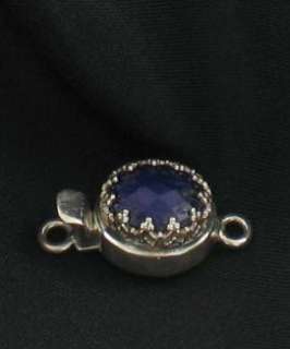 FACETED LAPIS STERLING SILVER CROWN BEZEL CLASP~  