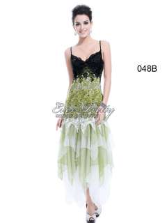 Stretchy Black Green V neck Sequined Semi formal Prom Dresses 0048BGR 