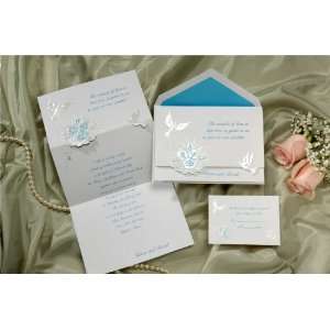  Roses and Doves in Aqua Wedding Invitations: Health 