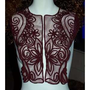  Burgundy Lace Bodice Pieces for Vests or Dresses 