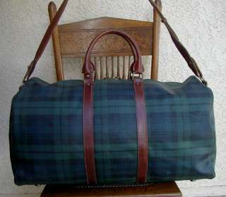 Large Vtg. Plaid POLO RALPH LAUREN Duffle Carry On Travel Bag~Luggage 