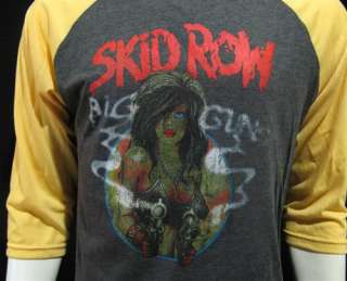 SKID ROW BIG GUNS Jersey Vintage Rock T Shirt Men L  