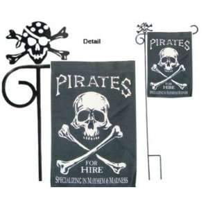  Pirates For Hire Banner Sleeved Garden Banner 12X18in 