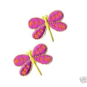  BOGO Dragonfly,Pink w/Yellow, Iron On Applique Everything 