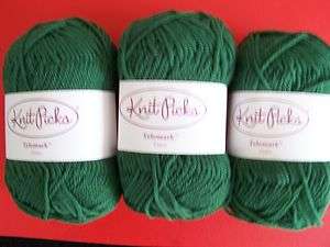 Knit Picks Telemark 100% wool yarn, Grass, lot of 3  