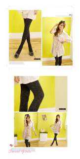 P308 BK Woolen Style Stripe Thick Warm Pantyhose stocking  