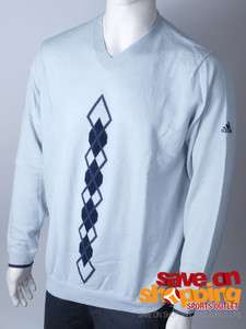 TaylorMade Adidas Men Golf V Neck Aegyle Sweater Grey *New*  