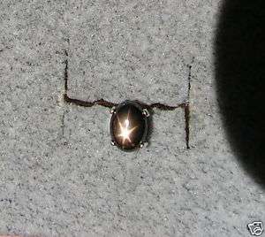 7X5MM NATURAL BLACK STAR SAPPHIRE EARRING .925 STERLING  