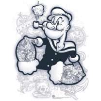 Popeye Cartoon Tattoo Artwork T Shirt Sizes S 3XL  