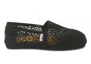 New TOMS Black Lace CROCHET Womens Classics SOLD OUT 844229084614 