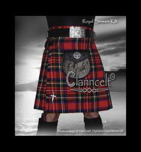 Kilt ROYAL STEWART TARTAN + FREE Scottish Thistle Pin  