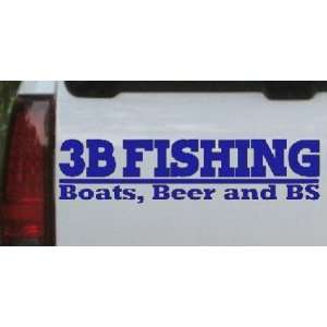 Blue 10in X 2.5in    Boats Beer and BS Fishing Decal Hunting And 
