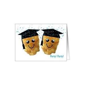   Party Invitations Funny Tater Tots Blue Confetti Card: Toys & Games