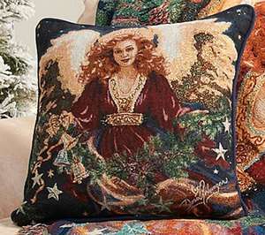 Christmas Blessing Angel Tapestry Pillow ~ Dona Gelsinger 725734679635 