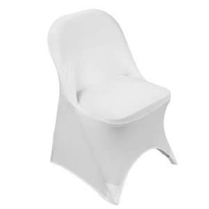 Stretch Folding Chair Cover White:  Kitchen & Dining
