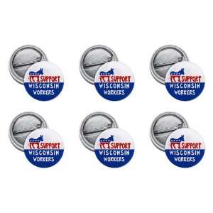   WISCONSIN WORKERS Politics 6 Pack of 1 Mini Pinback Button Badges