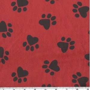 2 YD Wavy Faux Fur Paws Red/Black By The Each: Arts 