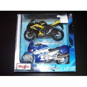  Maisto 2 pack 1/12 Scale Motorcycles   Suzuki and Yamaha 