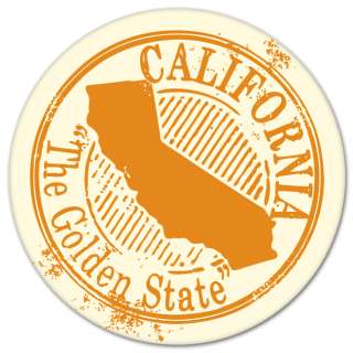 CALIFORNIA Golden State Travel Stamp sticker 4 x 4  