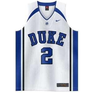  Nike Duke Blue Devils #2 White Tackle Twill Basketball 