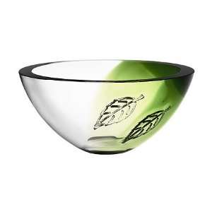  Orrefors Harmony Green Clear Leaf Bowl: Kitchen & Dining