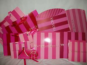 Victorias Secret Pink Stripe GIFT Box & Bag + Tissue  