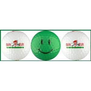   : Brother Golf Balls w/ Green Smiley Face Variety: Sports & Outdoors