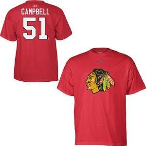  Mens Chicago Blackhawks #51 Brian Campbell Name & Number 