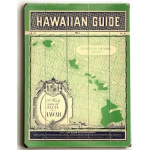  Wood Sign  Matson Hawaiian Guide Map