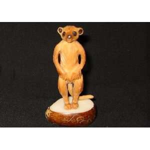  Ivory Meerkat Tagua Nut Figurine Carving, 4 x 2.4 x 1.2 