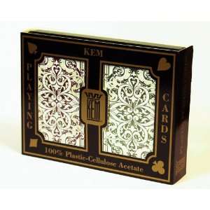   Jacquard Burgundy/green Cards Poker Size Reg Index