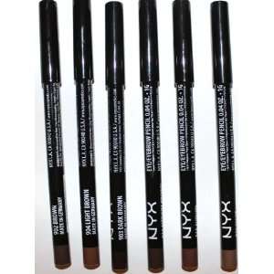 NYX Cosmetics Long Lasting Slim Eye Liner / Eyebrow Pencil 6 Shades of 