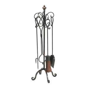  01348 Decorative Bronze with Gold Fireplace Tools