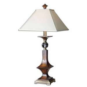   Light Table Lamps in Weathered Mahogany Wood Tone
