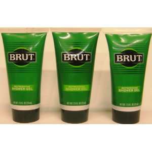  Brut Refreshinng Shower Gel for Men SET of Three 2.5 Oz 