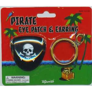  Pirate Eye Patch & Earring: Toys & Games