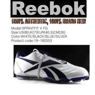 Reebok SOCCER shoes SPRINTFIT II FG WHITE BLUE MEN 8  